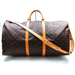 Louis Vuitton LV Boston Bag Keepall Bandouliere 60 Brown Monogram 899-073125